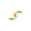 Eye leaf care logo template vector