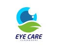 Eye leaf logo design vector template, Creative eye logo concept, Icon symbol, Illustration Royalty Free Stock Photo