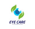 Eye leaf logo design vector template, Creative eye logo concept, Icon symbol, Illustration Royalty Free Stock Photo