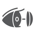 Eye lens glyph icon, vision and care, contact lens sign, vector graphics, a solid pattern on a white background.