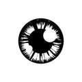 Eye Lens Iris and Pupil Icon, Human Eye Pictogram, Eyeball Sign, Iris Symbol, Optic Pupil