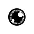 Eye Lens Iris and Pupil Icon, Human Eye Pictogram, Eyeball Sign, Iris Symbol, Optic Pupil