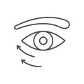 Eye lifting line outline icon