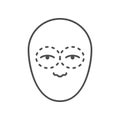 Eye lifting line outline icon