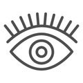 Eye line icon. Beauty vector illustration isolated on white. Eyelashes outline style design, designed for web and app