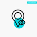 Eye, Location, Map, Pointer turquoise highlight circle point Vector icon