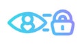 Eye Lock Security, Data Privacy Confidentiality Control, vector design Generative AI Royalty Free Stock Photo