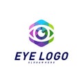 Eye Logo design concept vector template. Colorful media icon. Vision Logotype concept idea Royalty Free Stock Photo