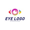 Eye Logo design concept vector template. Colorful media icon. Vision Logotype concept idea Royalty Free Stock Photo