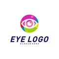 Eye Logo design concept vector template. Colorful media icon. Vision Logotype concept idea Royalty Free Stock Photo