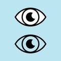 Eye logo vector eps10. Eye icon on blue background.