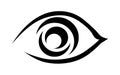Eye logo vector icon.Black line art of eye Royalty Free Stock Photo