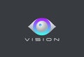 Eye Logo Vision 3D design vector. Photo Optic Lens