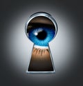 Eye Looking Through A Keyhole Royalty Free Stock Photo