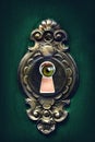 Eye looking through a keyhole Royalty Free Stock Photo