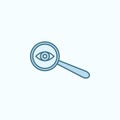 eye loupe field outline icon. Element of crime icon