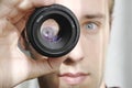 Eye magnification Royalty Free Stock Photo