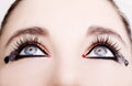 Eye Makeup. Beautiful Eyes Glitter Make-up. Holiday Makeup detail Royalty Free Stock Photo