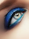 Eye Makeup. Beautiful Eyes Glitter Make-up. Holiday Makeup detail. Royalty Free Stock Photo