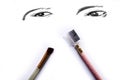 Eye makeup bursar isolated on white Royalty Free Stock Photo
