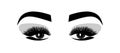 Eye makeup. eyebrow eyelashes - vector illustration in flat style. beauty saloon. sight