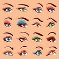 Eye Makeup Icons Set Royalty Free Stock Photo