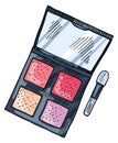 Eye makeup pallette box with mirror color sketch