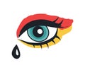 Eye with Makeup Rock Theme Vector Illustration