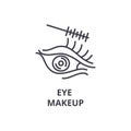 Eye makeup thin line icon, sign, symbol, illustation, linear concept, vector Royalty Free Stock Photo