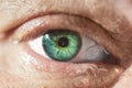 Eye men human  close-up  eyeball iris Royalty Free Stock Photo