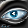 Eye of metal robot. Royalty Free Stock Photo