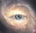 Eye in midst of Galaxy with Earth Royalty Free Stock Photo