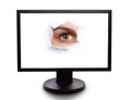 Eye in the monitor Royalty Free Stock Photo