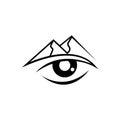 Eye mountain abstract logo design Royalty Free Stock Photo
