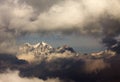 Sangdachhe Himal peak. Himalayas ridge surrounded by clouds. Royalty Free Stock Photo