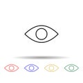 eye multi color style icon. Simple thin line, outline vector of web icons for ui and ux, website or mobile application Royalty Free Stock Photo