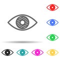 eye multi color style icon. Simple thin line, outline vector of web icons for ui and ux, website or mobile application Royalty Free Stock Photo
