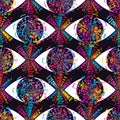 Eye on music colorful seamless pattern Royalty Free Stock Photo