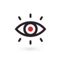 Eye outline icon, linear style, perfect for vision icon, eye surgery emblem, retina recognition tech logotype, optical