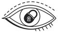 Eye with Padlock, Digital Security and Privacy, vector design Generative AI Royalty Free Stock Photo