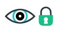 Eye and Padlock: Privacy Security Data Protection, vector design Generative AI Royalty Free Stock Photo