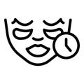 Eye patch time icon outline vector. Mask beauty