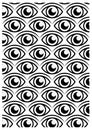 Eye pattern vector wallpaper editable isolated on white