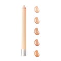 Eye pencil realistic 3d illustration. Concealer. Cosmetics for make-up.Vector object. Palette