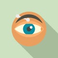 Eye piercing icon, flat style