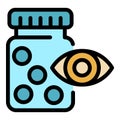 Eye pills icon color outline vector Royalty Free Stock Photo