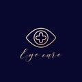 eye with plus line logo design Royalty Free Stock Photo