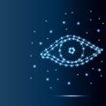 Eye polygon blue stars 3 Royalty Free Stock Photo