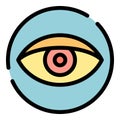 Eye privacy icon color outline vector Royalty Free Stock Photo