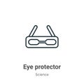 Eye protector outline vector icon. Thin line black eye protector icon, flat vector simple element illustration from editable